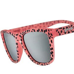 Goodr Cheetos Always Win Pink Cheetah Print Glow in the Dark Sunglasses
